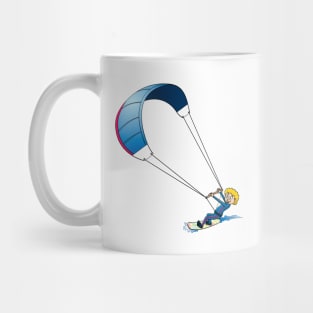 The happy kitesurfing boy illustration Mug